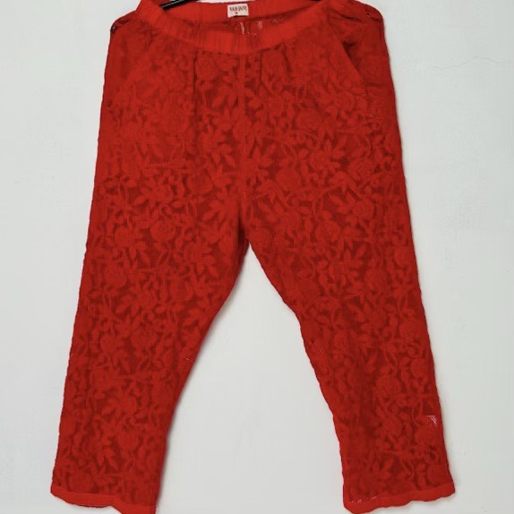 Cotton Lace Pants – Scarlet (M)