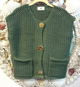 Knitted Vest – Sage