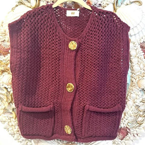 Knitted Vest – Wine