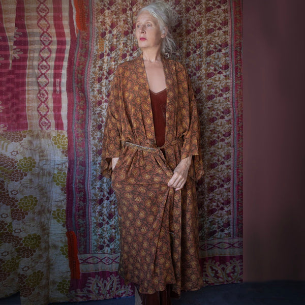 Long Silk Kimono – Autumn