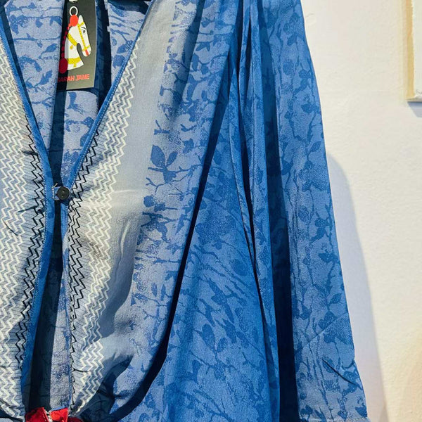 Silk Wrap Top – Azure