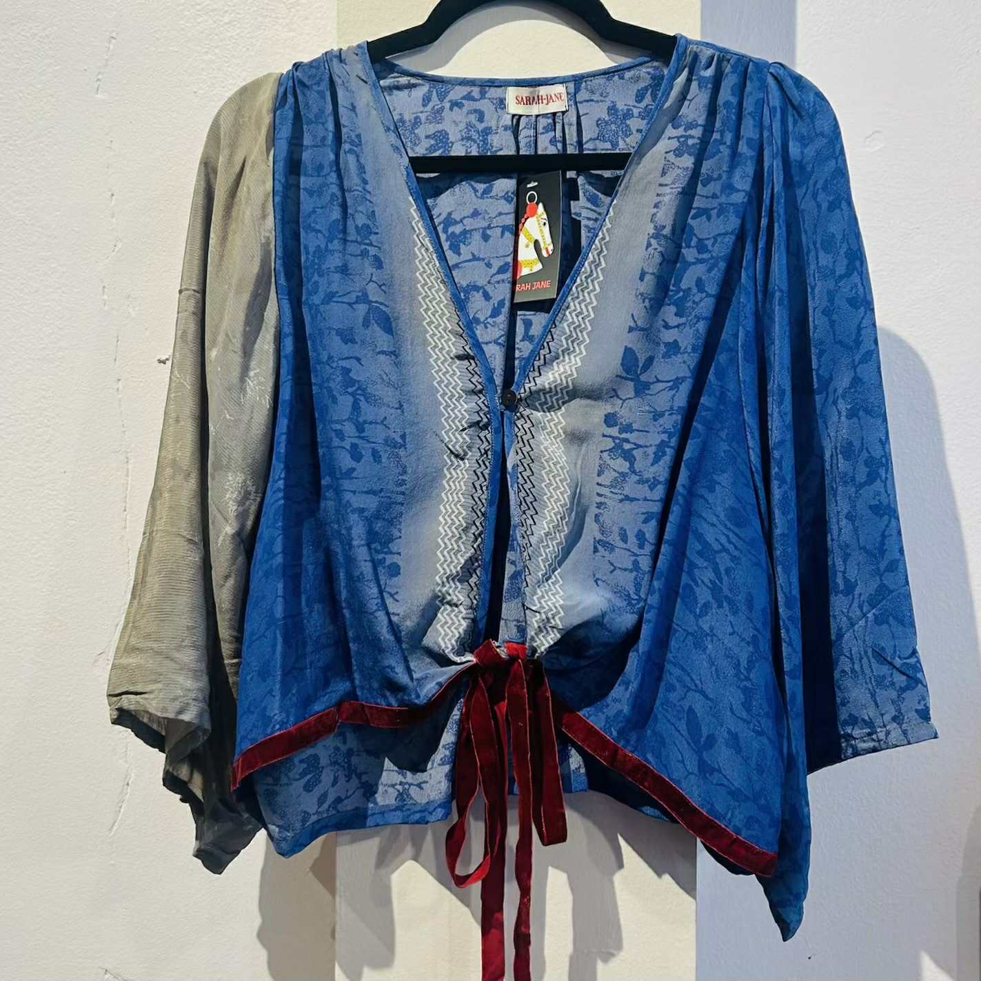 Silk Wrap Top – Azure