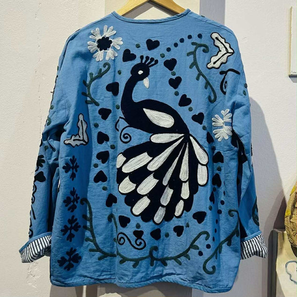 Cotton Peacock Jacket – Sky