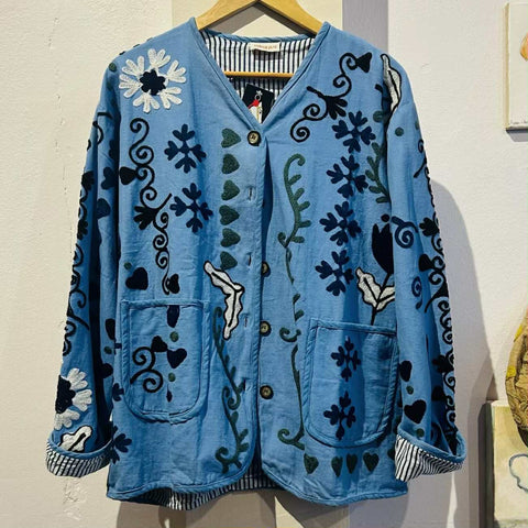 Cotton Peacock Jacket – Sky