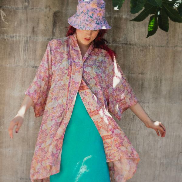 Mid Silk Kimono – Blush