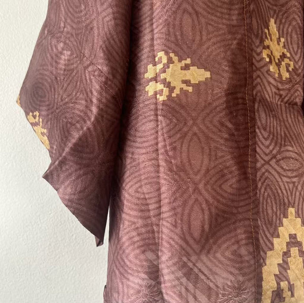 Short Silk Kimono – Mocha