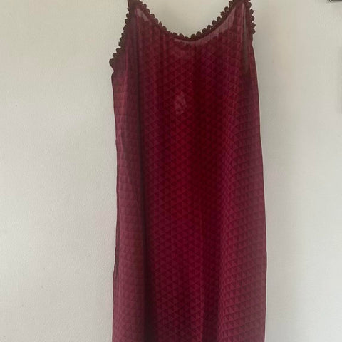 Silk Singlet Dress – Cherry (L)
