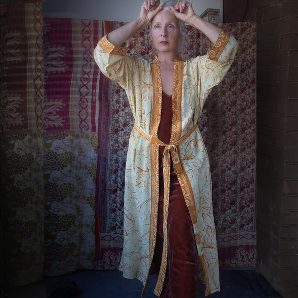 Long Silk Kimono – Saffron