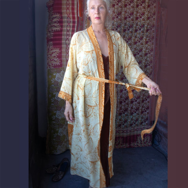 Long Silk Kimono – Saffron