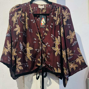 Silk Wrap Top – Claret