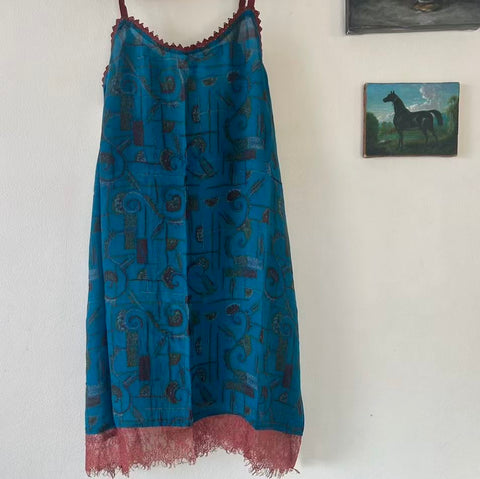 Silk Singlet Dress – Cobalt (L)