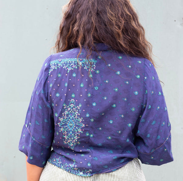 Short Silk Kimono – Cobalt