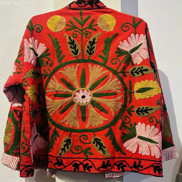 Cotton Embroidered Jacket – Coral