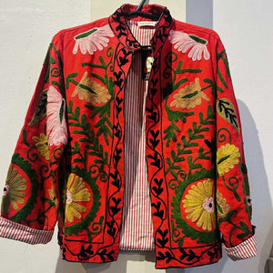 Cotton Embroidered Jacket – Coral