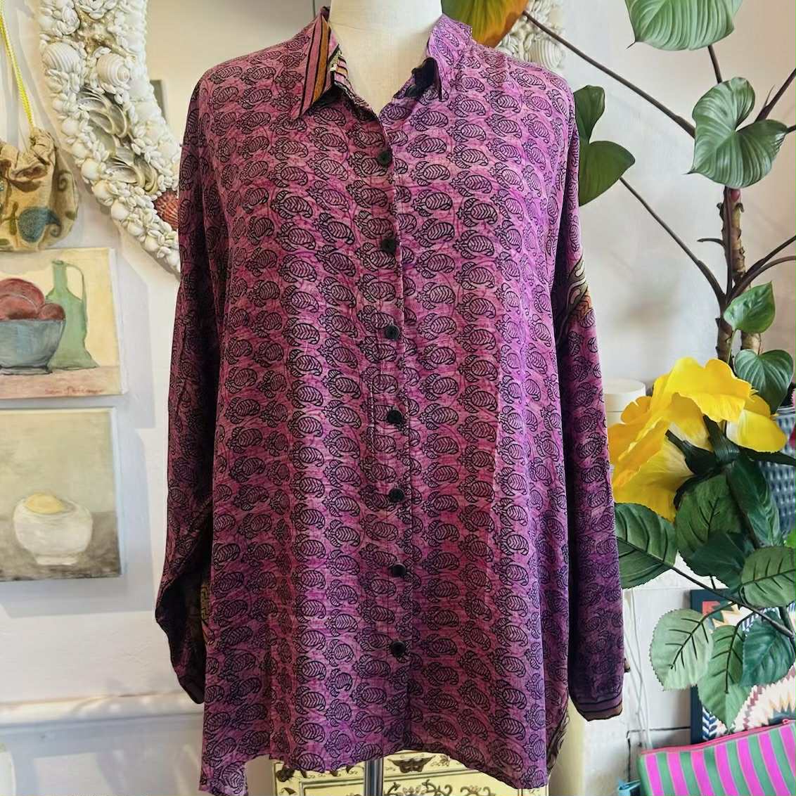Daisy Silk Shirt – Pink