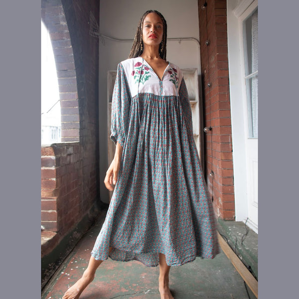 Cotton Midi Dress – Sage
