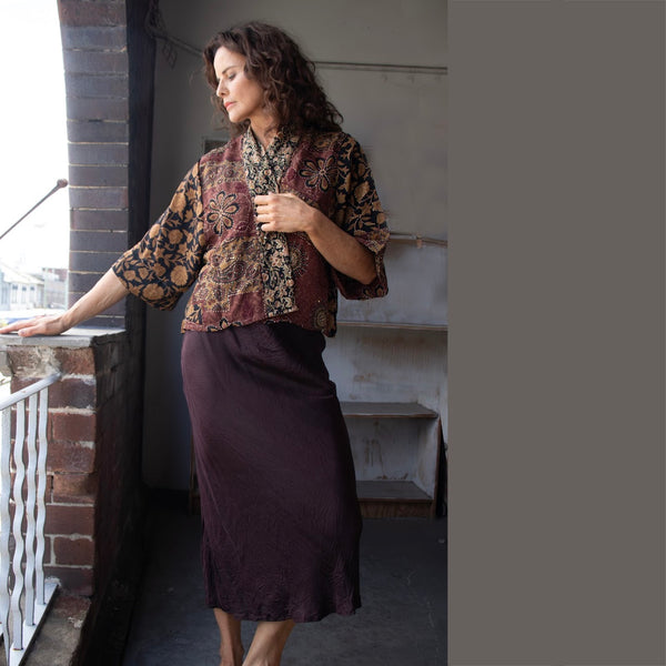 Silk Skirt - Chocolate (M)