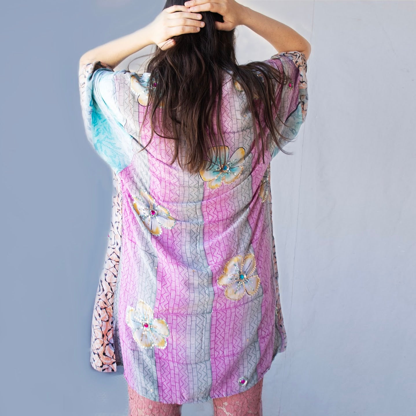 Mid Silk Kimono – Frangipani