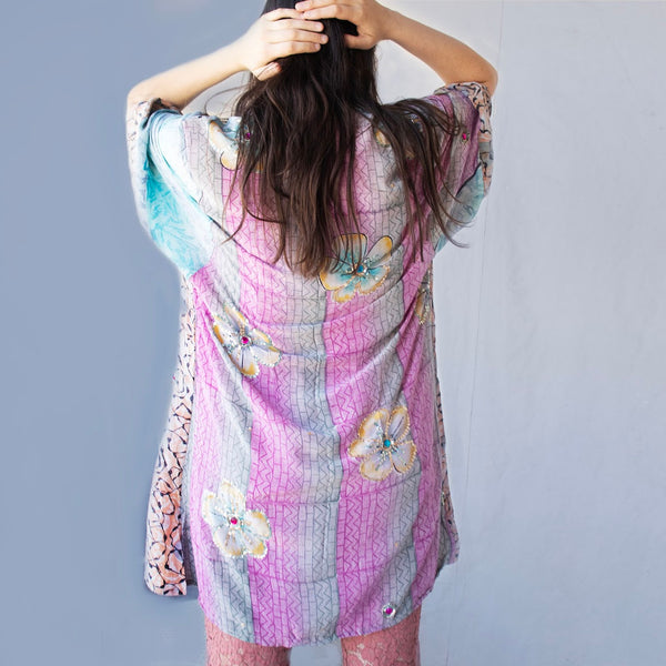 Mid Silk Kimono – Frangipani