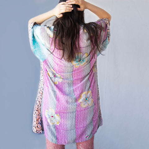 Mid Silk Kimono – Frangipani