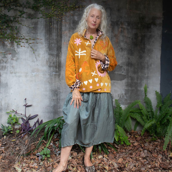 Silk Midi Skirt – Shale