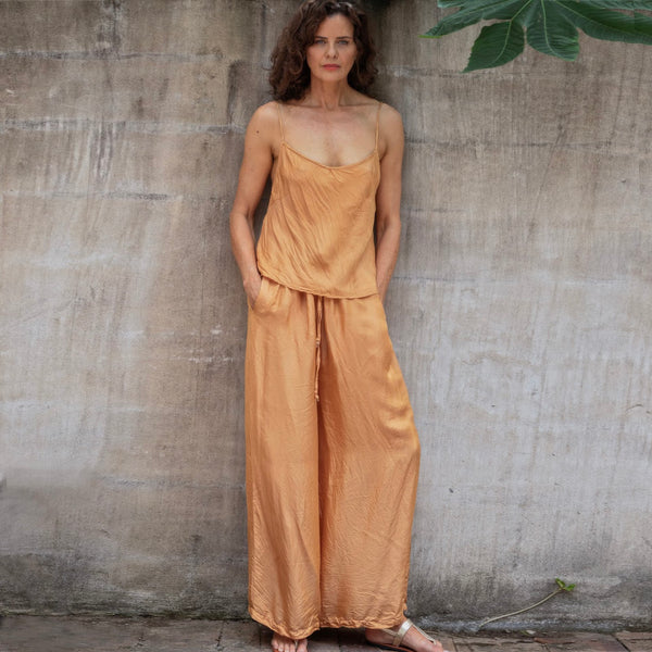 Silk Pants – Gold (L)