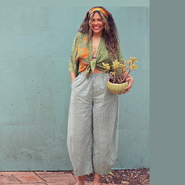 Cotton Barrel Pants – Green (M)