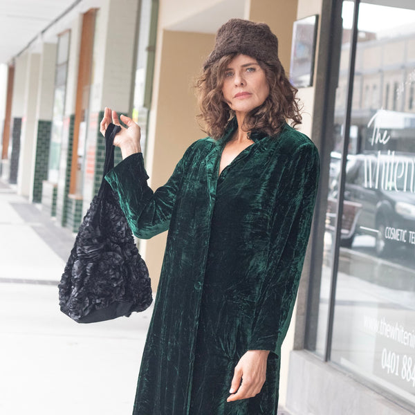 Long Velvet Jacket – Forest (L)