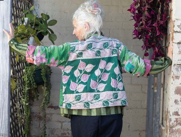 Short Kantha Jacket – Jade