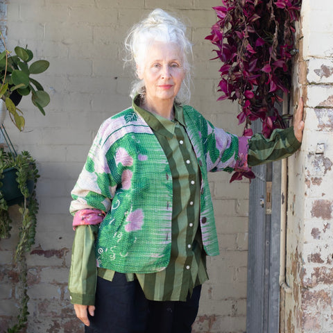 Short Kantha Jacket – Jade