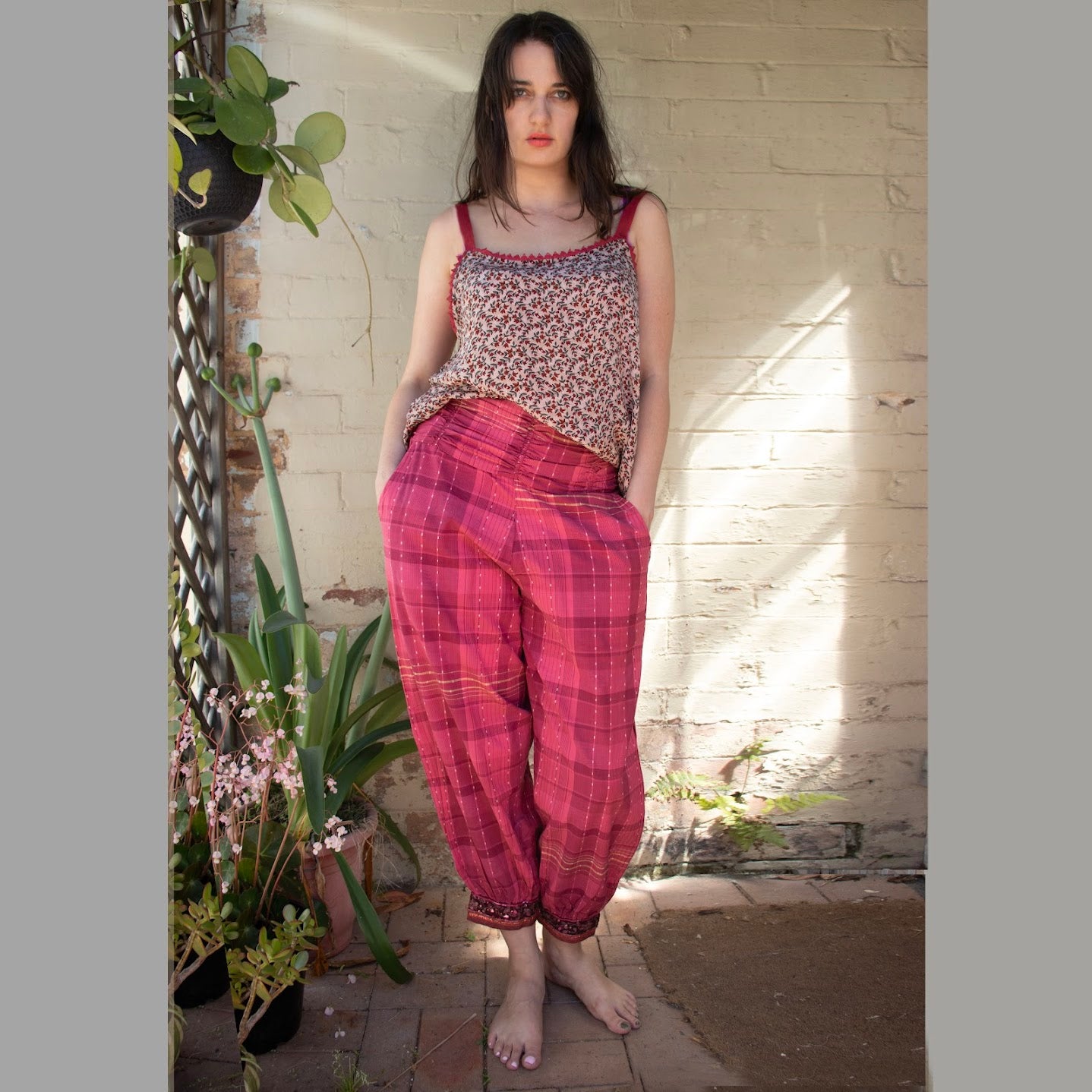 Cotton Harem Pants – Pink