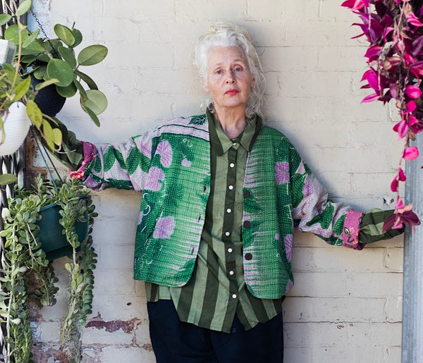 Short Kantha Jacket – Jade