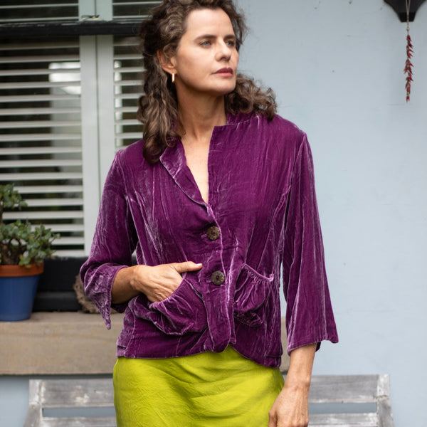 Silk Velvet Jacket - Lilac (M)