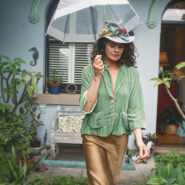 Silk Velvet Jacket – Mint (M)