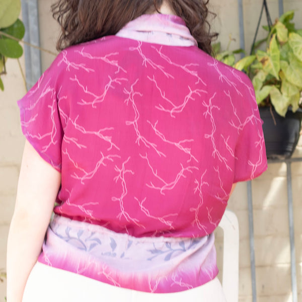 Silk Tie Top – Magenta (L)