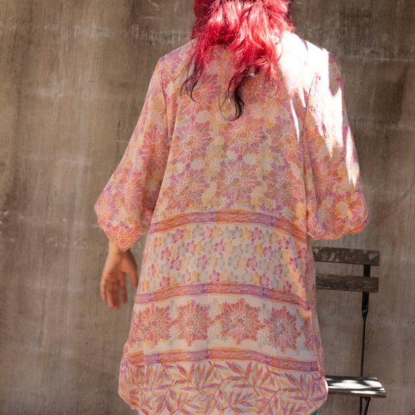 Mid Silk Kimono – Blush