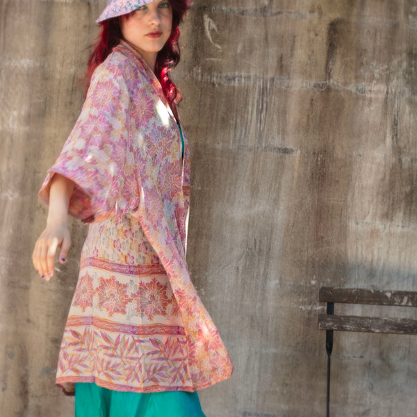 Mid Silk Kimono – Blush