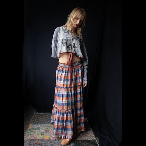 Cotton Ruffle Skirt – Checks