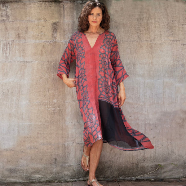 Silk Ida Dress – Coral