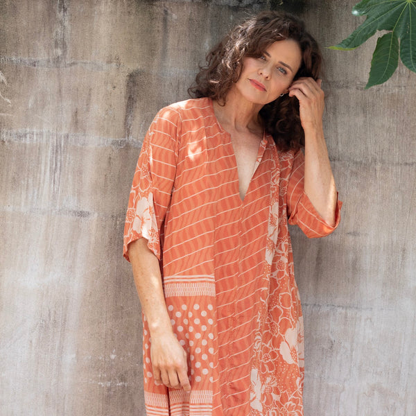 Silk Ida Dress – Peach (M)