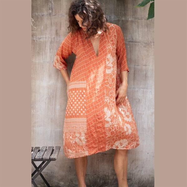 Silk Ida Dress – Peach (M)