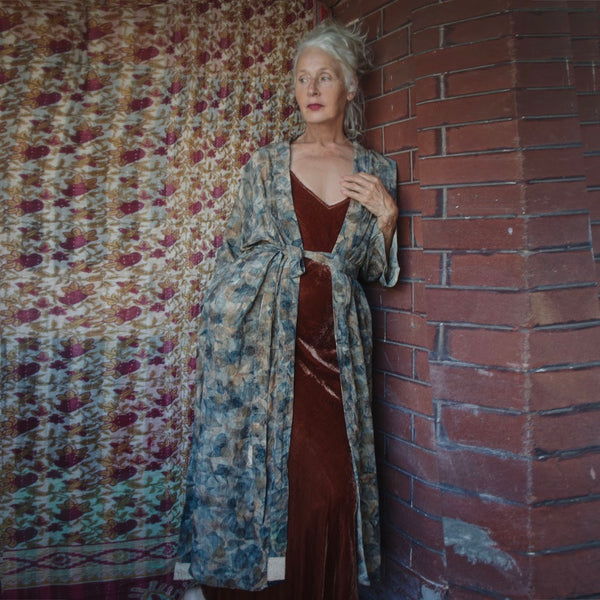 Long Silk Kimono – Sepia