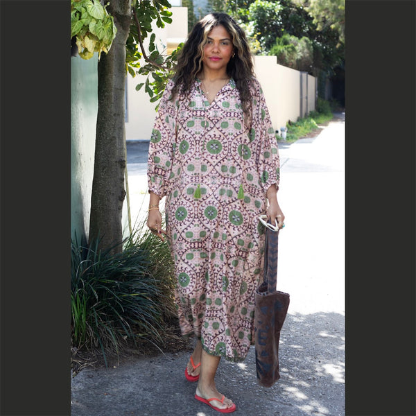 Cotton Kaftan – Sage