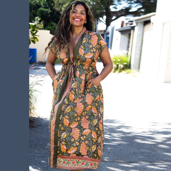 Cotton Summer Dress – Khaki