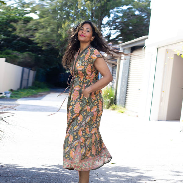 Cotton Summer Dress – Khaki
