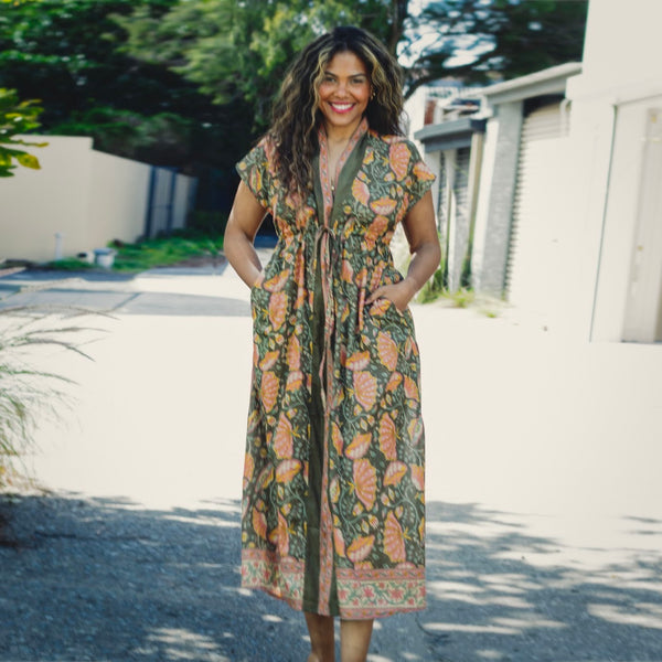 Cotton Summer Dress – Khaki