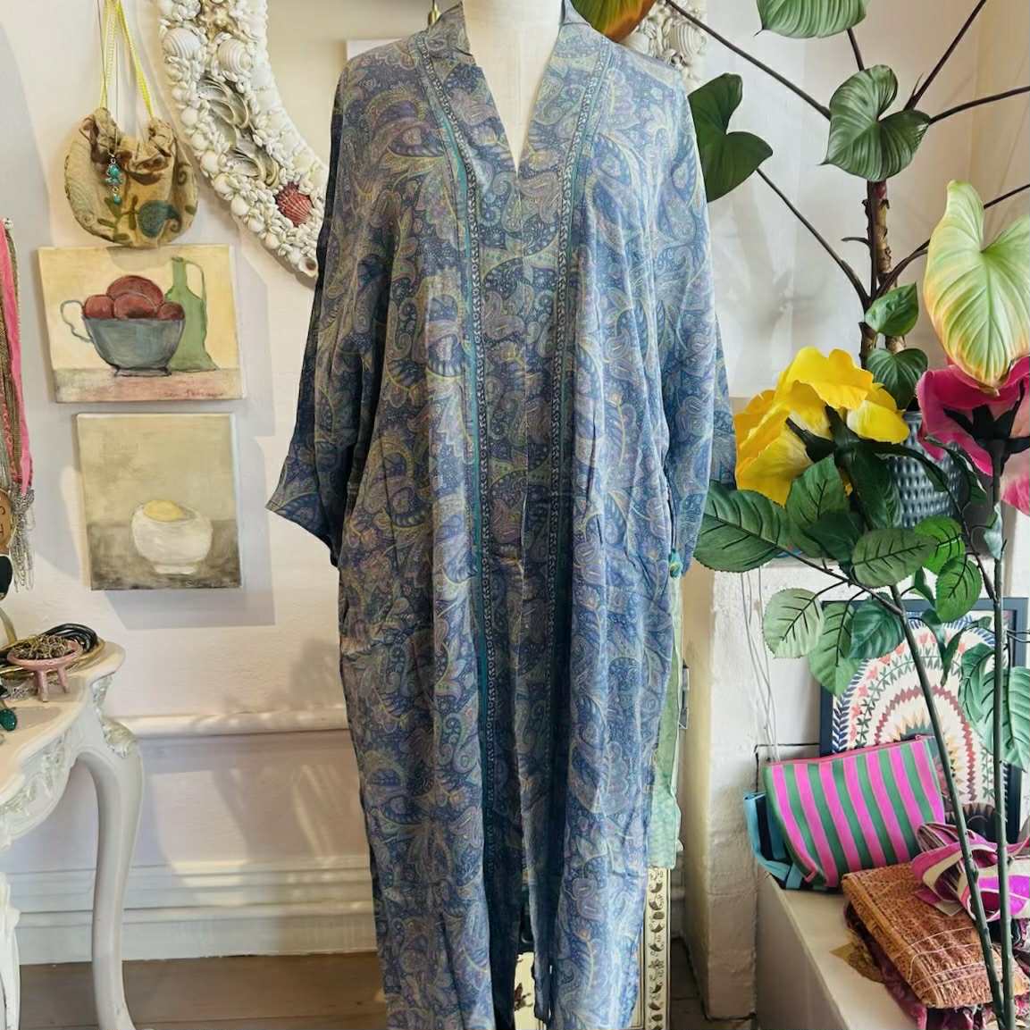 Long Silk Kimono – Sky