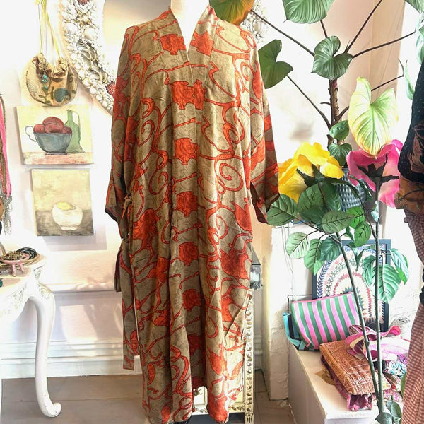 Long Silk Kimono – Autumn