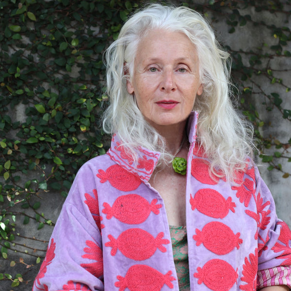Velvet Embroidered Jacket - Lilac
