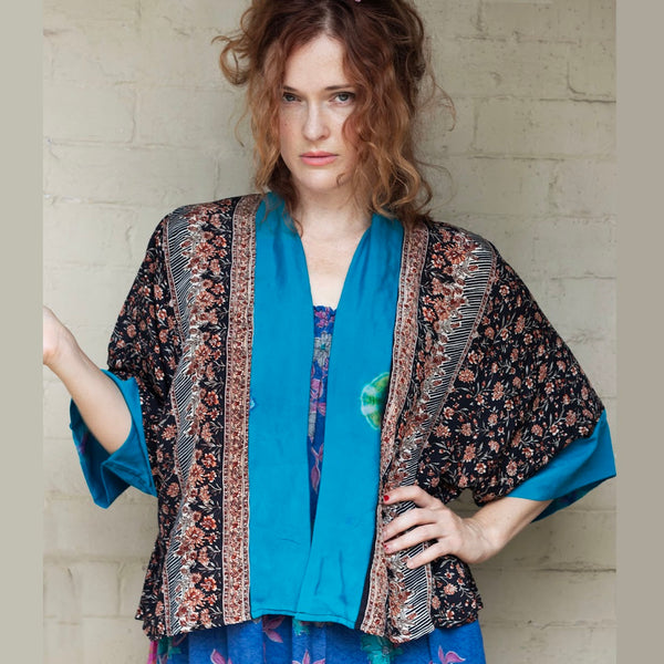 Short Silk Kimono – Lila